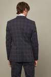 Burton Skinny Fit Grey And Burgundy Check Suit Jacket thumbnail 3