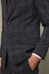 Burton Skinny Fit Grey And Burgundy Check Suit Jacket thumbnail 5