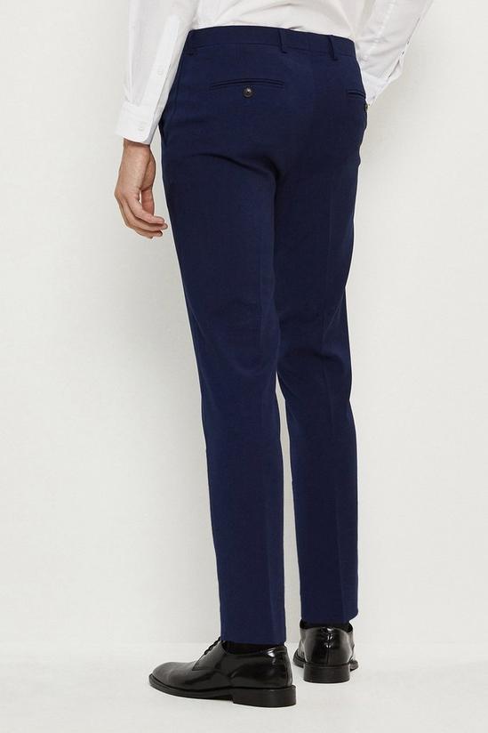 Burton Skinny Fit Navy Textured Suit Trousers 3
