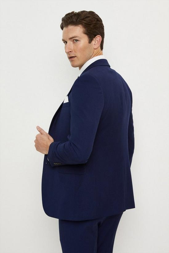 Burton Skinny Fit Navy Textured Suit Jacket 3