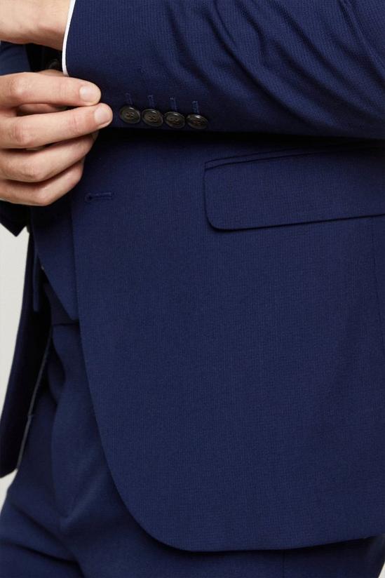 Burton Skinny Fit Navy Textured Suit Jacket 5