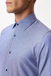 Burton Blue Long Sleeve Tailored Fit Basket Weave Smart Shirt thumbnail 4