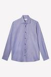 Burton Blue Long Sleeve Tailored Fit Basket Weave Smart Shirt thumbnail 5