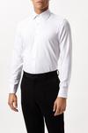 Burton White Long Sleeve Tailored Fit Basket Weave Collar Shirt thumbnail 1