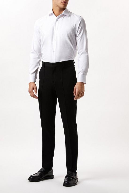 Burton White Long Sleeve Tailored Fit Basket Weave Collar Shirt 2