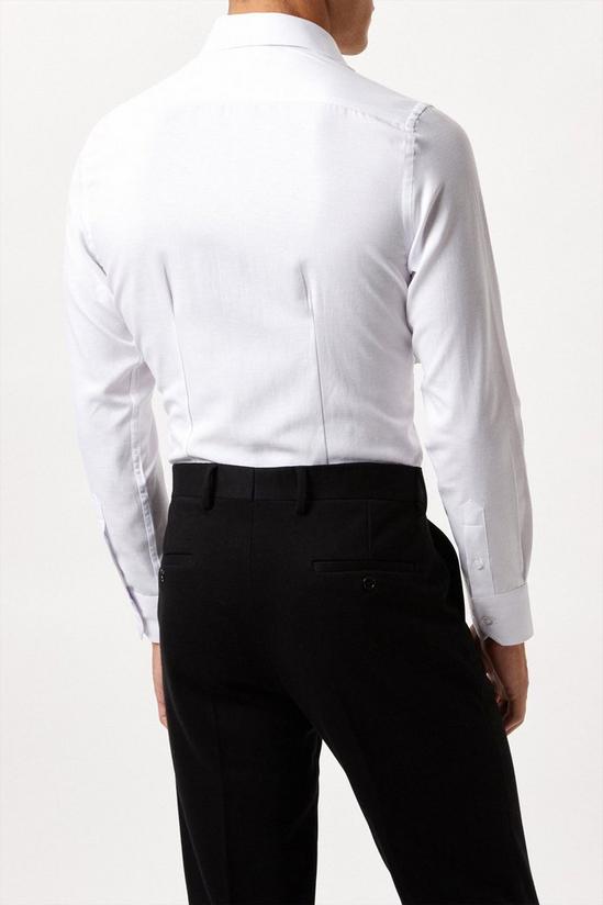 Burton White Long Sleeve Tailored Fit Basket Weave Collar Shirt 3