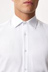 Burton White Long Sleeve Tailored Fit Basket Weave Collar Shirt thumbnail 4
