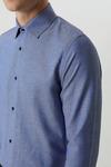 Burton Blue Long Sleeve Slim Fit Basket Weave Shirt thumbnail 4