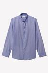 Burton Blue Long Sleeve Slim Fit Basket Weave Shirt thumbnail 5