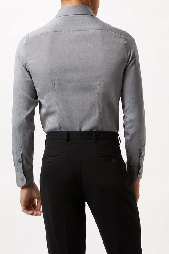 Burton Charcoal Long Sleeve Slim Fit Basket Weave Shirt 3
