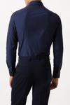 Burton Navy Long Sleeve Slim Fit Tonal Spot Collar Shirt thumbnail 3