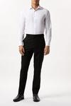 Burton White Long Sleeve Slim Fit Tonal Spot Collar Shirt thumbnail 2
