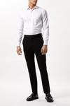 Burton White Slim Fit Long Sleeve Herringbone Point Collar Shirt thumbnail 2