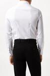 Burton White Slim Fit Long Sleeve Herringbone Point Collar Shirt thumbnail 3