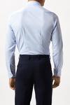 Burton Blue Long Sleeve Tailored Fit Herringbone Collar Point Shirt thumbnail 3