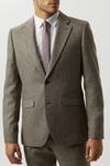 Burton Slim Fit Neutral Basketweave Tweed Suit Jacket thumbnail 2