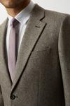 Burton Slim Fit Neutral Basketweave Tweed Suit Jacket thumbnail 6
