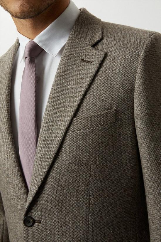 Burton Slim Fit Neutral Basketweave Tweed Suit Jacket 6