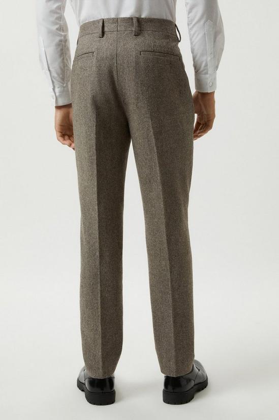 Burton Slim Fit Neutral Basketweave Tweed Suit Trousers 3