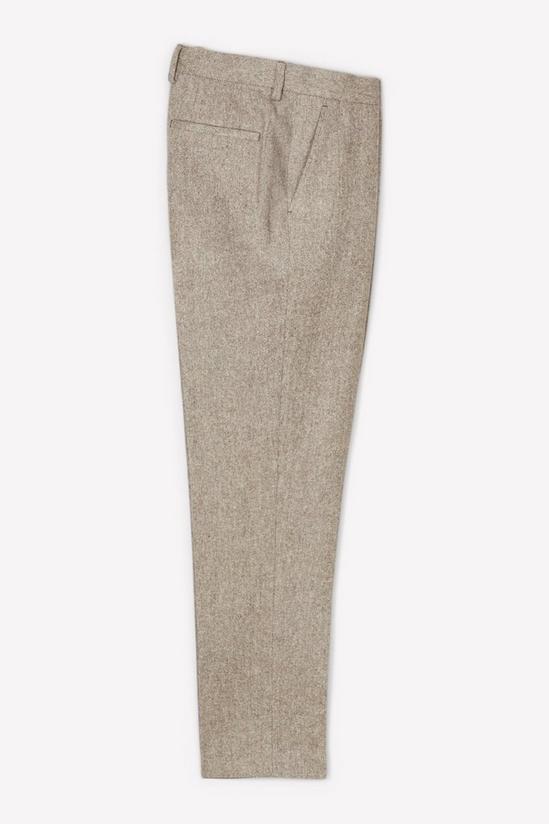 Burton Slim Fit Neutral Basketweave Tweed Suit Trousers 5