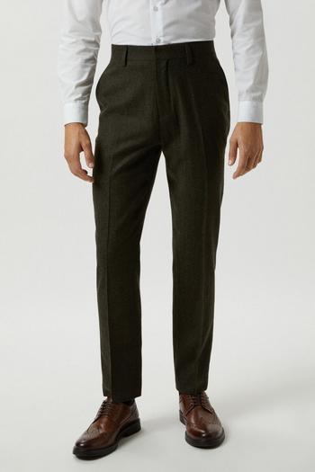 Related Product Slim Fit Khaki Basketweave Tweed Suit Trousers