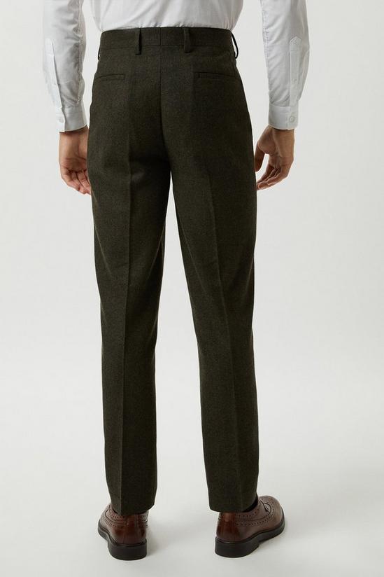 Burton Slim Fit Khaki Basketweave Tweed Suit Trousers 3