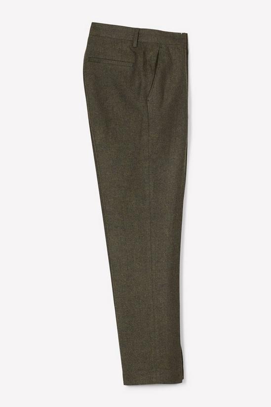 Burton Slim Fit Khaki Basketweave Tweed Suit Trousers 5