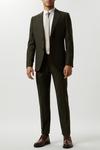 Burton Slim Fit Khaki Basketweave Tweed Suit Jacket thumbnail 1