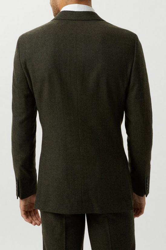 Burton Slim Fit Khaki Basketweave Tweed Suit Jacket 3