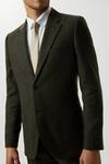 Burton Slim Fit Khaki Basketweave Tweed Suit Jacket thumbnail 4