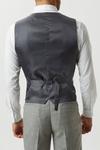 Burton Slim Fit Light Grey Crosshatch Tweed Waistcoat thumbnail 3