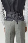 Burton Slim Fit Light Grey Crosshatch Tweed Waistcoat thumbnail 5