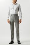 Burton Slim Fit Light Grey Crosshatch Tweed Suit Trousers thumbnail 2