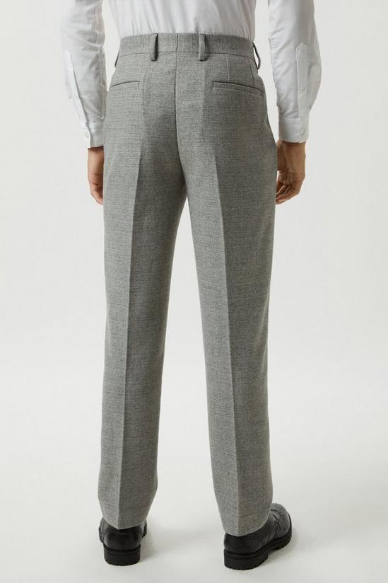 Burton Slim Fit Light Grey Crosshatch Tweed Suit Trousers 3