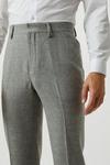Burton Slim Fit Light Grey Crosshatch Tweed Suit Trousers thumbnail 4