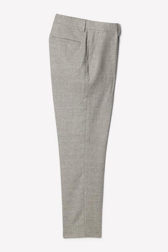 Burton Slim Fit Light Grey Crosshatch Tweed Suit Trousers 5
