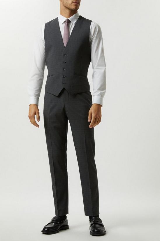 Burton Skinny Fit Grey Grid Check Waistcoat 2