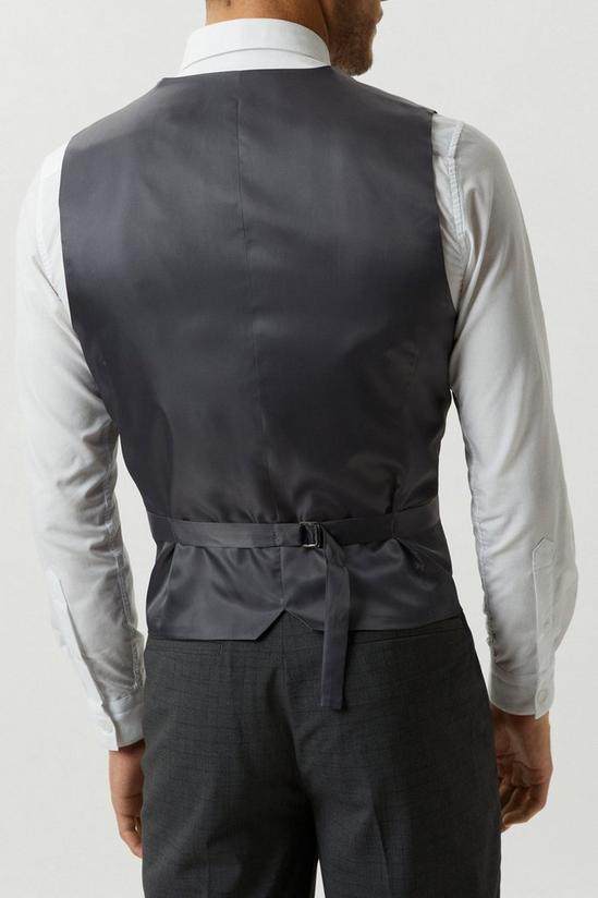 Burton Skinny Fit Grey Grid Check Waistcoat 3