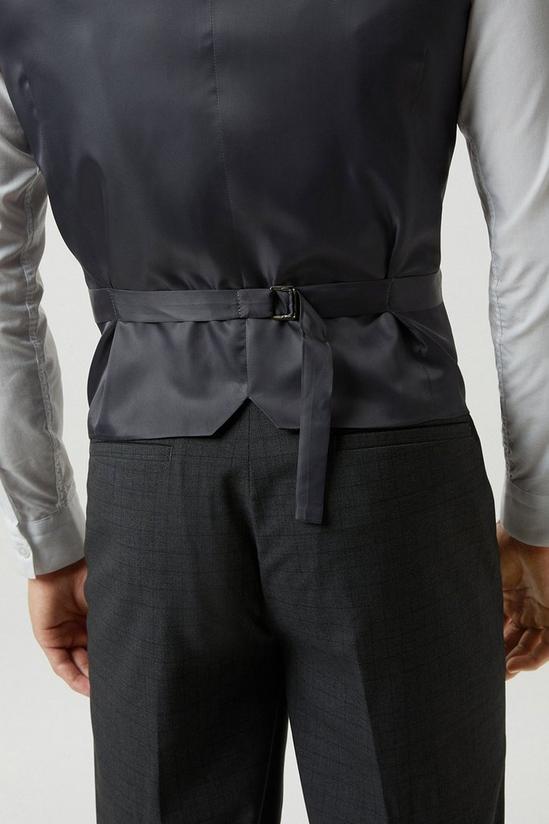 Burton Skinny Fit Grey Grid Check Waistcoat 5