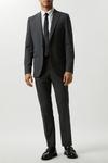 Burton Skinny Fit Grey Grid Check Suit Jacket thumbnail 1