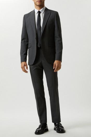 Related Product Skinny Fit Grey Grid Check Suit Jacket