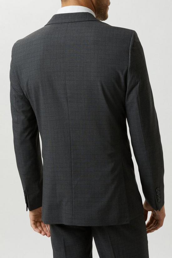 Burton Skinny Fit Grey Grid Check Suit Jacket 3
