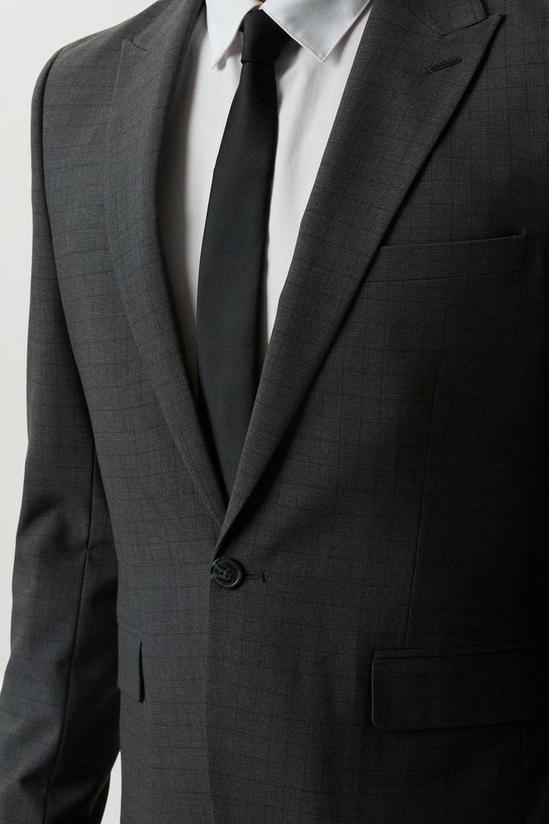 Burton Skinny Fit Grey Grid Check Suit Jacket 4