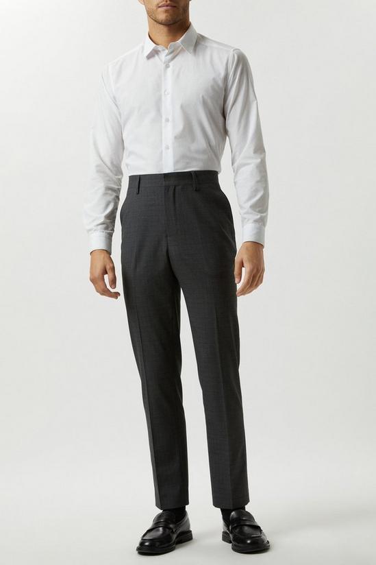 Burton Slim Fit Grey Grid Check Suit Trousers 2