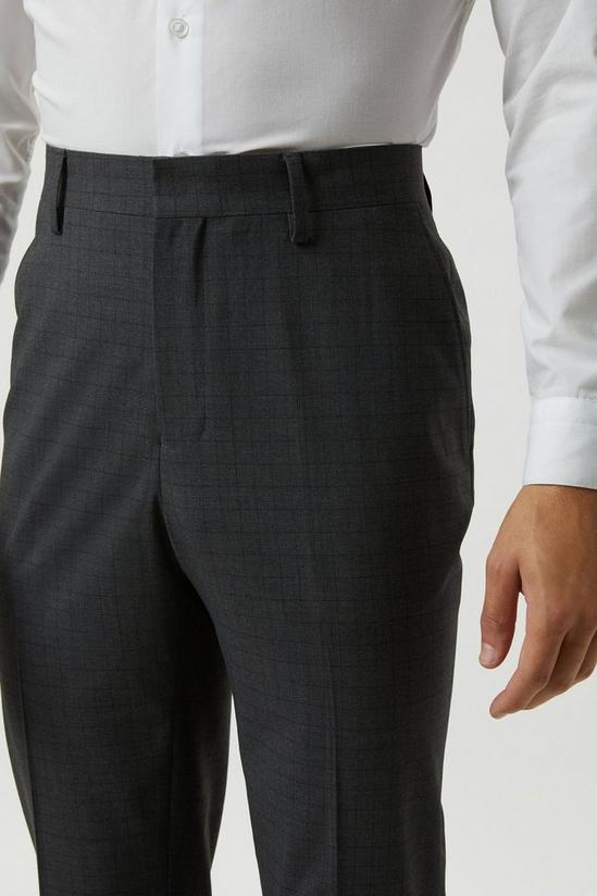 Burton Slim Fit Grey Grid Check Suit Trousers 4