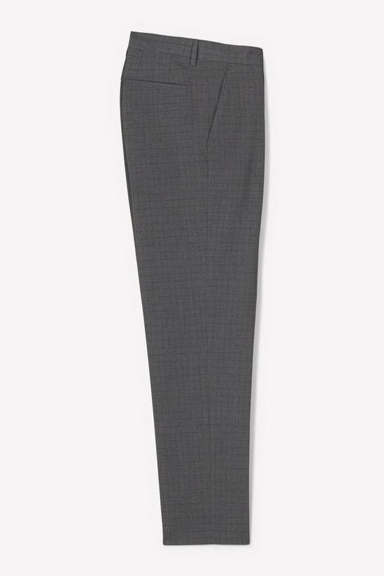 Burton Slim Fit Grey Grid Check Suit Trousers 5