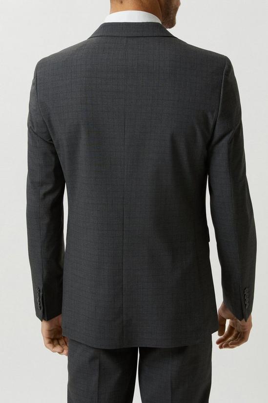 Burton Slim Fit Grey Grid Check Suit Jacket 3