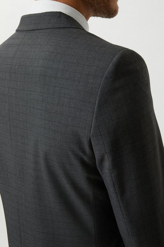 Burton Slim Fit Grey Grid Check Suit Jacket 5