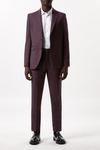 Burton Skinny Burgundy Micro Texture Suit Trousers thumbnail 2