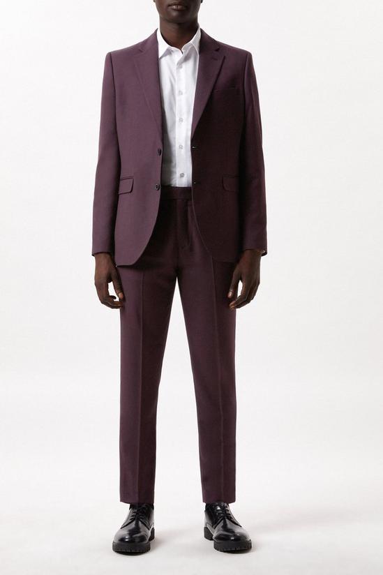 Burton Skinny Burgundy Micro Texture Suit Trousers 2